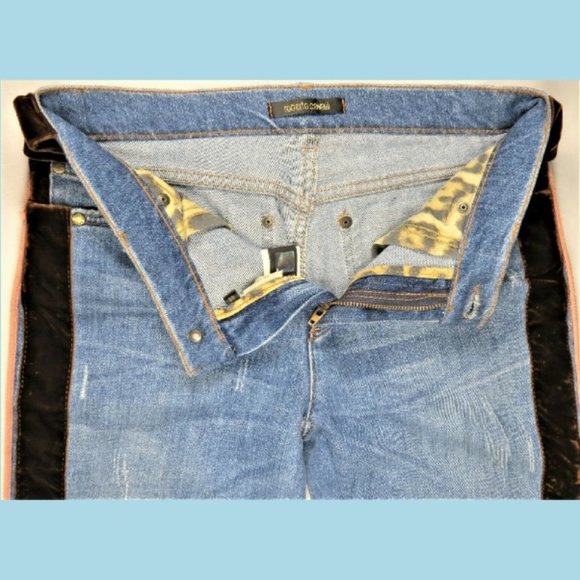 Roberto Cavalli Blue Jeans Velvet  Italy 30/31 Top - Picture 7 of 8
